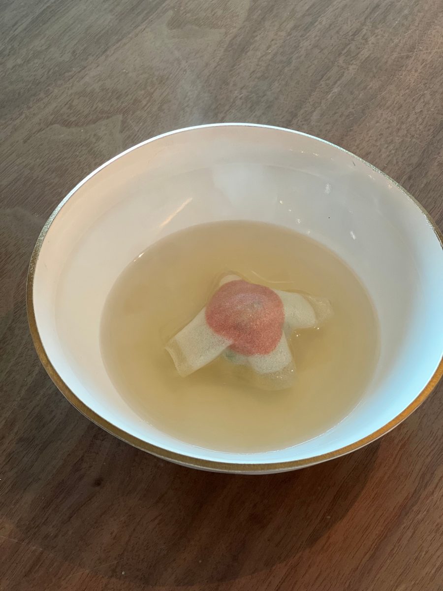 맑은 곰탕에 담긴 만두